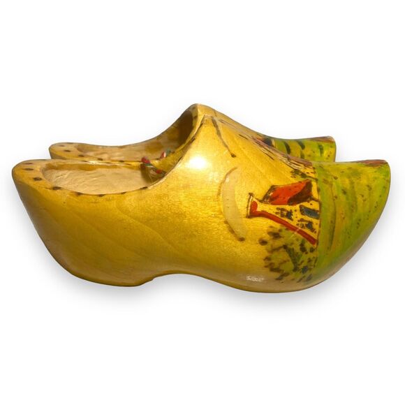 Vintage Dutch Clogs Klompen Hand Carved Wood Holland Souvenir Decor Traditional - Picture 4 of 10